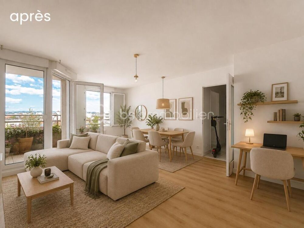 Vente Appartement Vente interactive - Bel appartement 2 pièces rénové avec grand balcon, vue dégagée et garage – Villeurbanne Maisons Neuves Villeurbanne