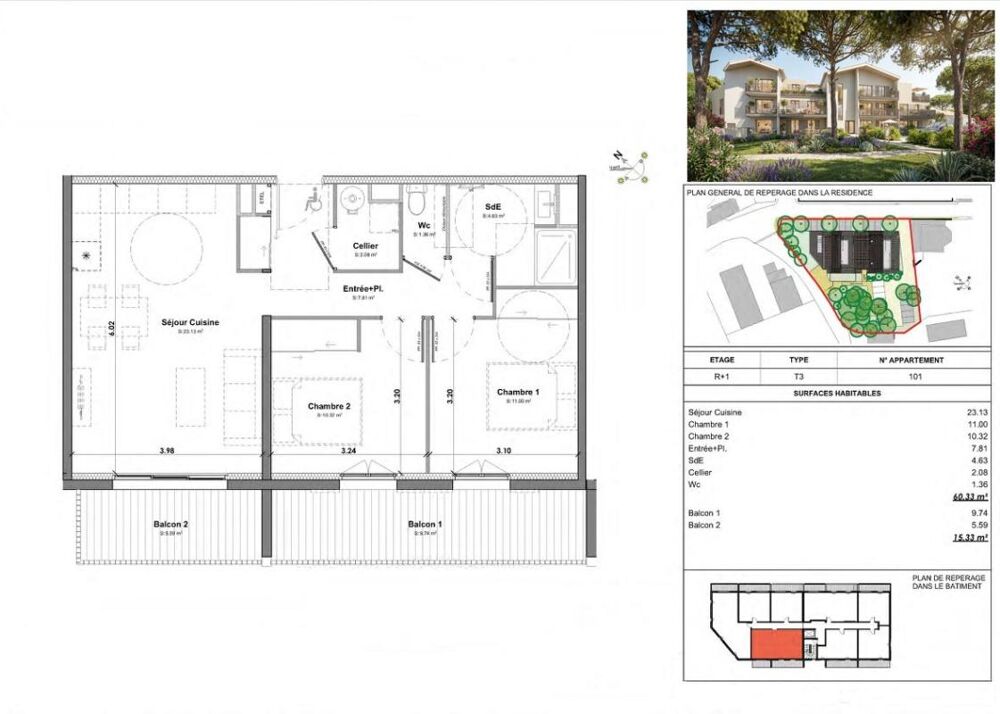 Vente Appartement LA FRANQUI. T3 + DOUBLE BALCON AVEC PARKING. CONTACTEZ-MOI POUR LES DISPONIBILITÉS La franqui