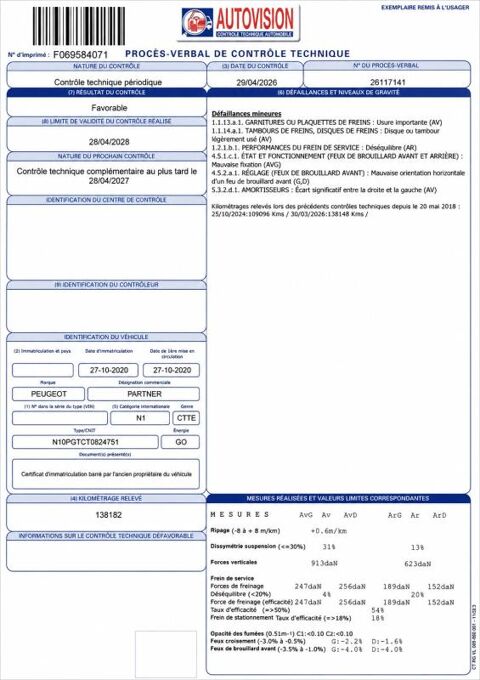 Partner 1&deg; Main / 1.5L B HDI 100cv Pack Premium GRIP/RADAR/CLIM/REGU 2021 occasion 60430 Abbecourt
