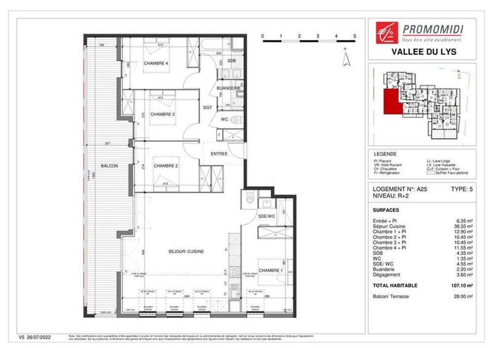 Vente Appartement Magnifique appartement à vendre T5 ESCALQUENS dans résidence neuve (31) Escalquens