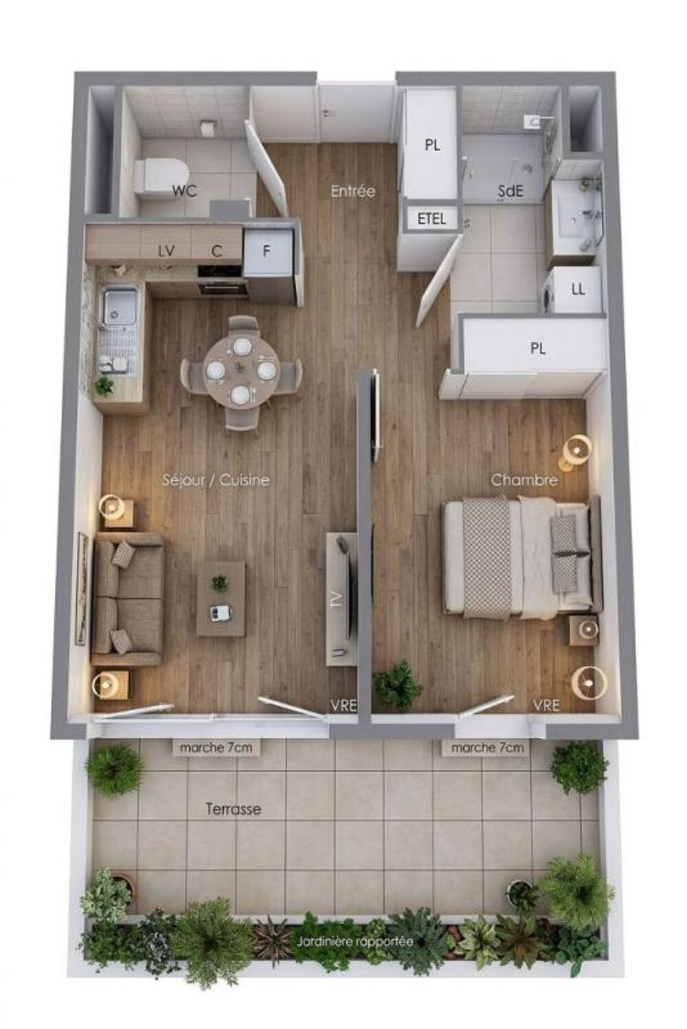 Corniche de Sète. T2 de standing, Terrasse 17 m² Sud, Bord de Mer