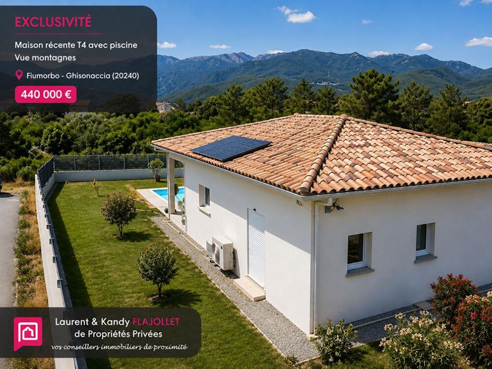 EXCLUSIVITE - Maison récente type T4 avec piscine et garage - Vue montagnes - Fiumorbo - GHISONACCIA 20240 - Haute Corse - FRAN