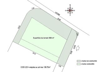  Terrain  vendre 559 m