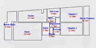  Appartement  vendre 3 pices 74 m