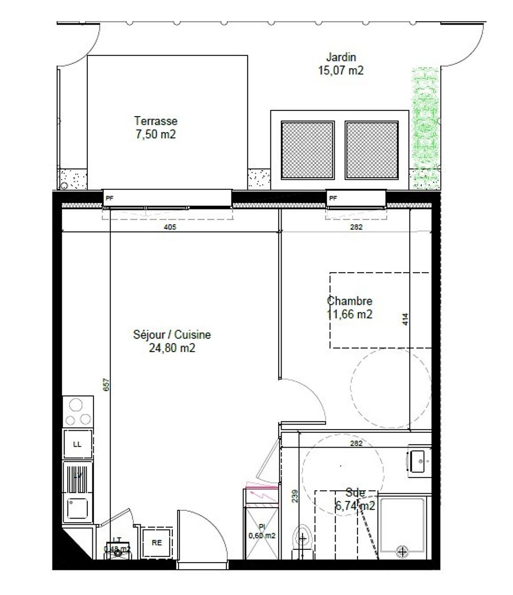 Location Appartement T2 NEUF avec terrasse, jardin et parking à CHARTRES Chartres