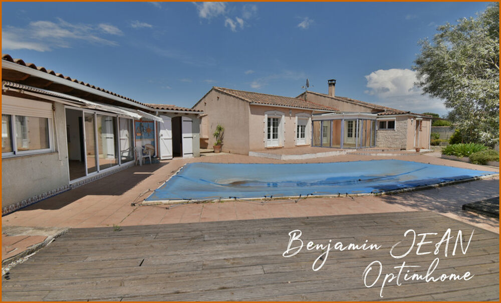 Maison de plain-pied 166m² avec piscine sur 1200m² à Sérignan  Gros potentiel !