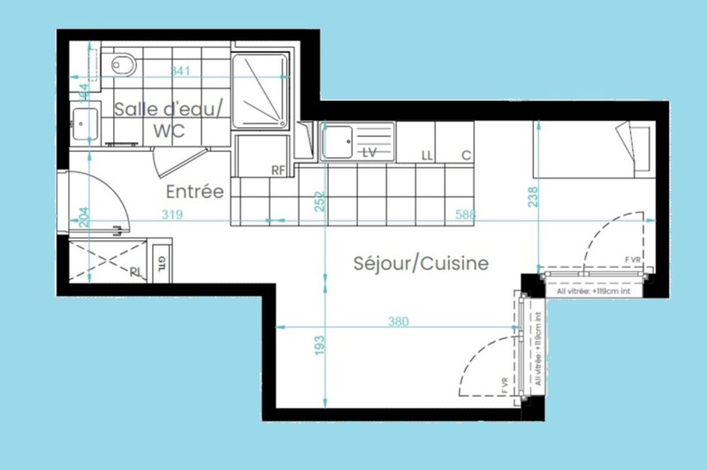 Studio neuf à vendre RUEIL MALMAISON (92) surface hab. 32.47 m2