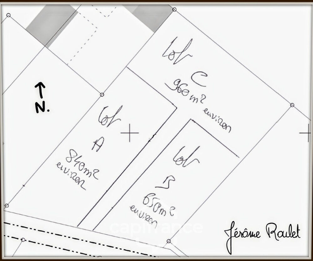 Vente Terrain Terrain à vendre de 2 636,00 m² VILLIERS (86) 3 lots de 840 m², 650 m² et 960 m² Villiers