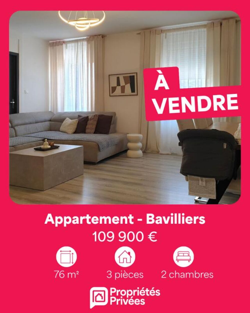 Appartement T3 de 76 m²