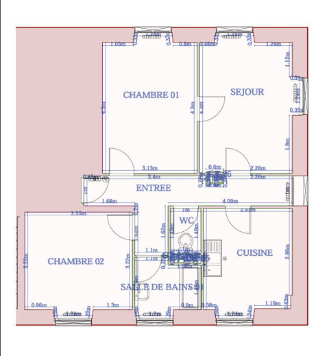   64100757 - Appartement - F3 - Sainte-Marie-aux-Mines (68160) Appartement - 3 pièce(s) - 60 m²