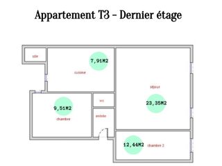  Appartement � vendre 3 pi�ces 60 m�