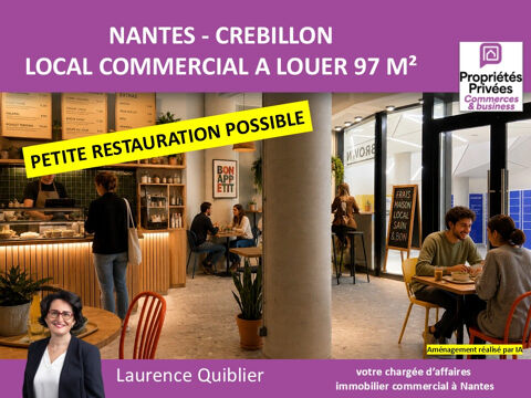   44000 NANTES CENTRE VILLE - LOCAL COMMERCIAL 97 m²  A LOUER 
