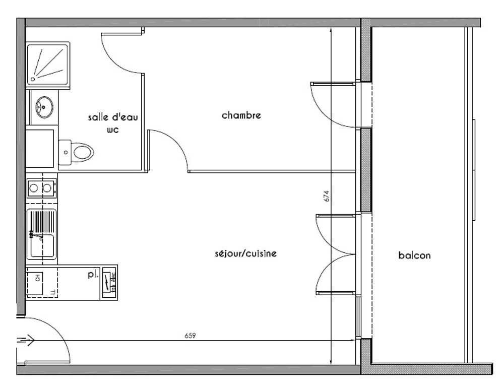 Location Appartement T2 lumineux avec balcon - Résidence POINT D'ORGUE à Toulouse Toulouse