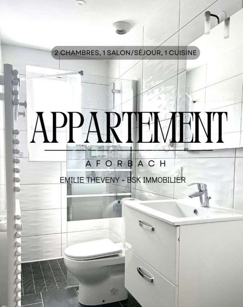 Bel appartement F3 rénové avec place de parking privé
