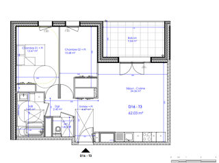  Appartement � vendre 3 pi�ces 62 m�