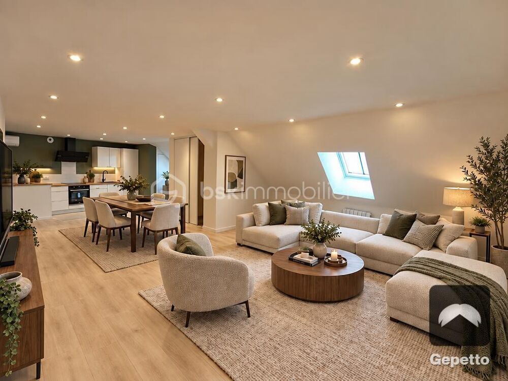 DANS UNE AMBIANCE CHALEUREUSE,GRAND APPARTEMENT T5 DUPLEX AVEC JARDIN ET VUE DOMINANTE!