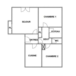  Appartement à louer 3 pièces 56 m²