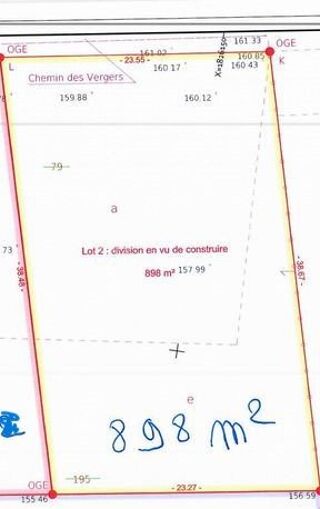  Terrain � vendre 898 m�