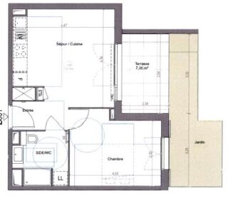  Appartement � louer 2 pi�ces 39 m�