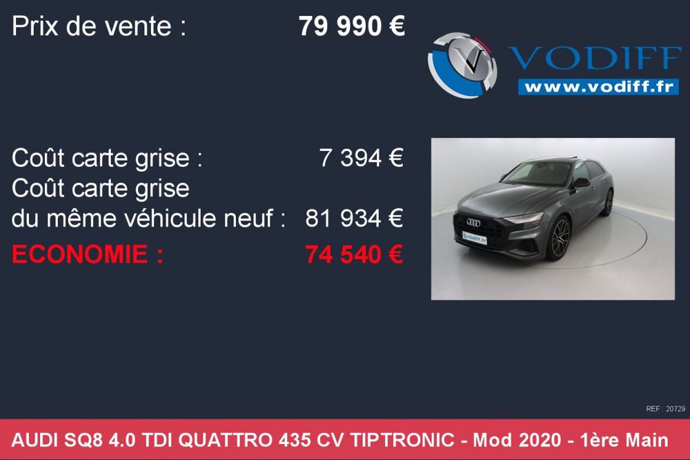 SQ8 4.0 TDI QUATTRO 435 CV TIPTRONIC 2020 occasion 67960 Entzheim