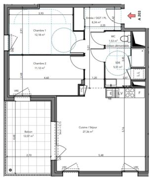  Appartement � vendre 3 pi�ces 66 m�