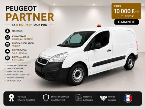 Peugeot Partner 1&deg; Main / 1.5L B HDI 75cv Pack PRO Seulement 23 000km ! idem 2018 occasion Abbecourt 60430