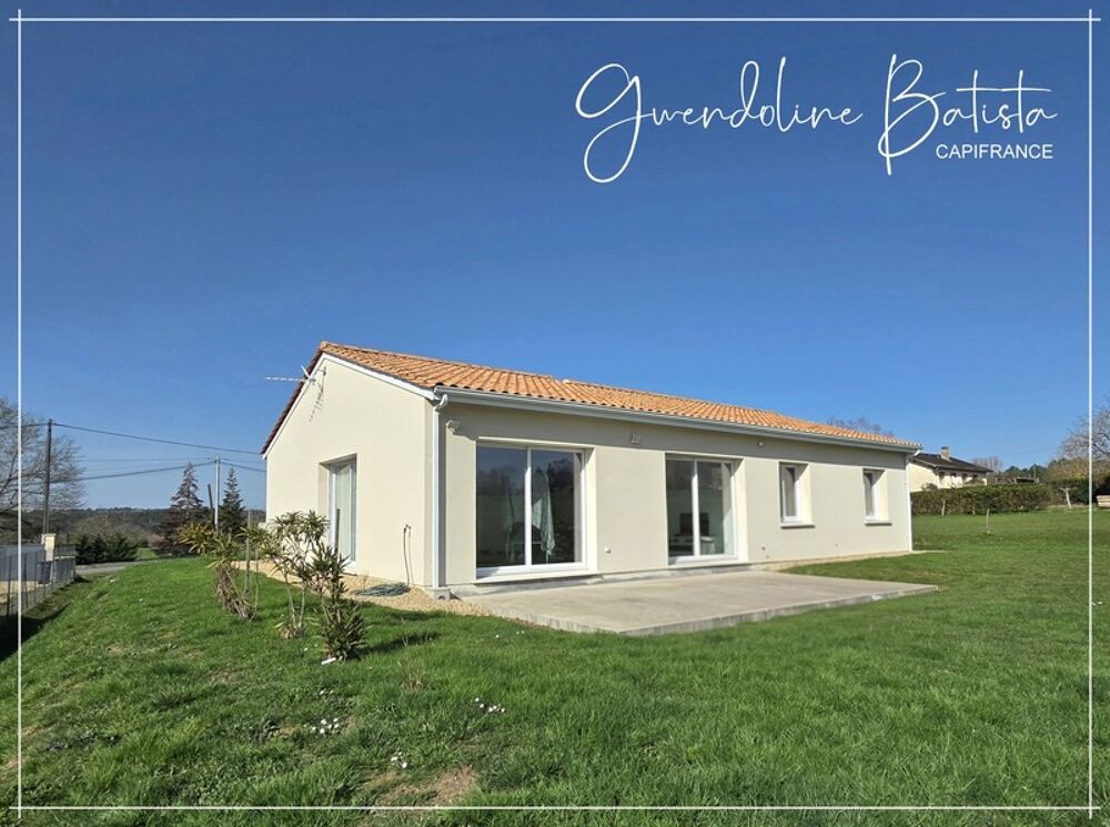 Vente Maison Maison Plain-pied 110m² - 3 chambres - Terrain 3046m² avec vue dégagée - DPE A - LA FORCE Bergerac