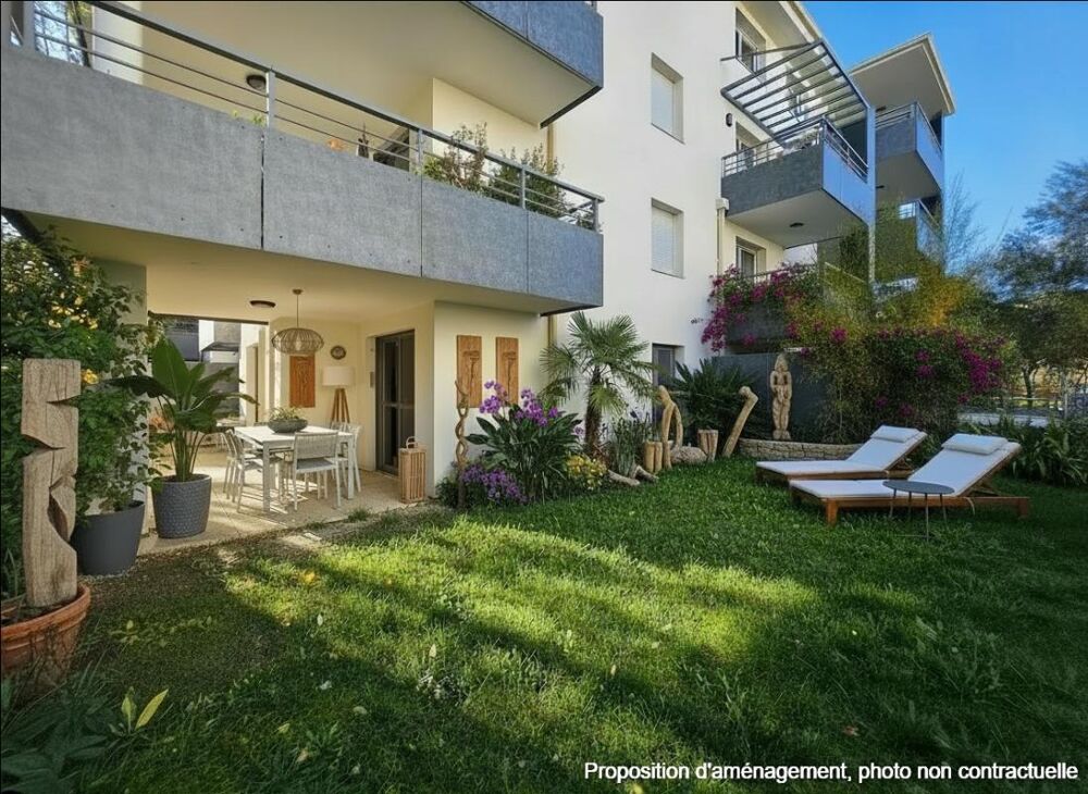 En RDC d'une résidence prisée, BEL APPARTEMENT T3 DE 67 M² avec jardin, place de parking, terrasse et possibilité de garage en