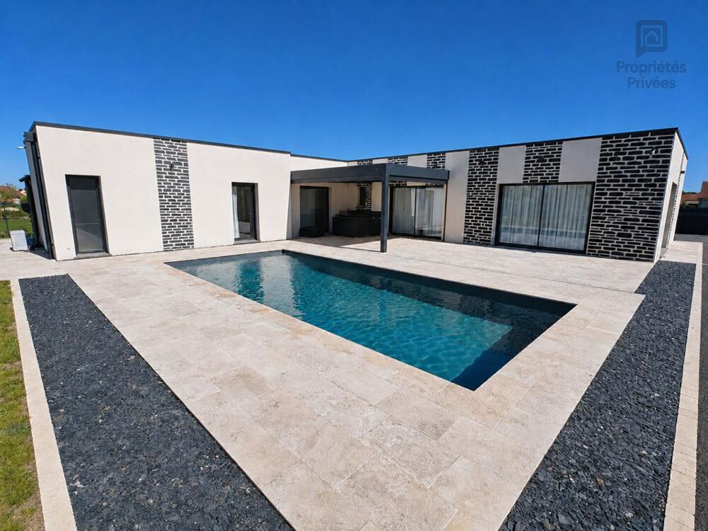CHÂTEAUROUX, LA MARGOTIÈRE, Maison contemporaine de plain-pied, 5 chambres, bureau, piscine, DPE A