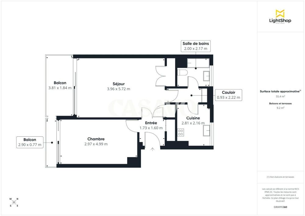 Vente Appartement Vente Appartement 2 pièces de 55m² - 06230 Villefranche-sur-Mer Villefranche sur mer