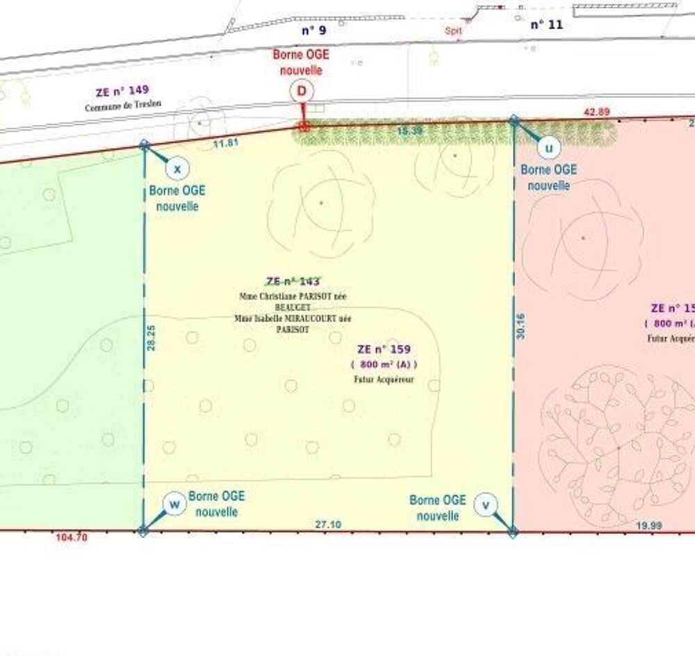 Vente Terrain Terrains constructibles non viabilisés : Lot 2 Treslon
