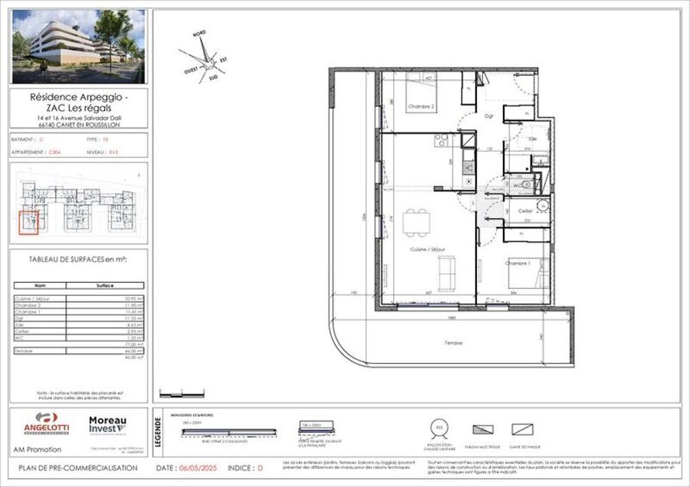 Vente Appartement CANET EN ROUSSILLON, T3 neuf avec terrasse de 46 m² dans un environnement privilégié Canet en roussillon