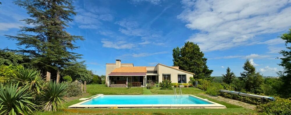 Maison d'architecte avec piscine, sous-sol complet et vue dégagée  Ribérac