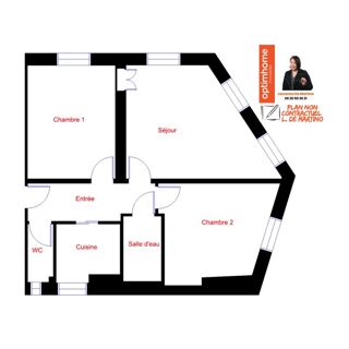  Appartement à vendre 3 pièces 50 m²