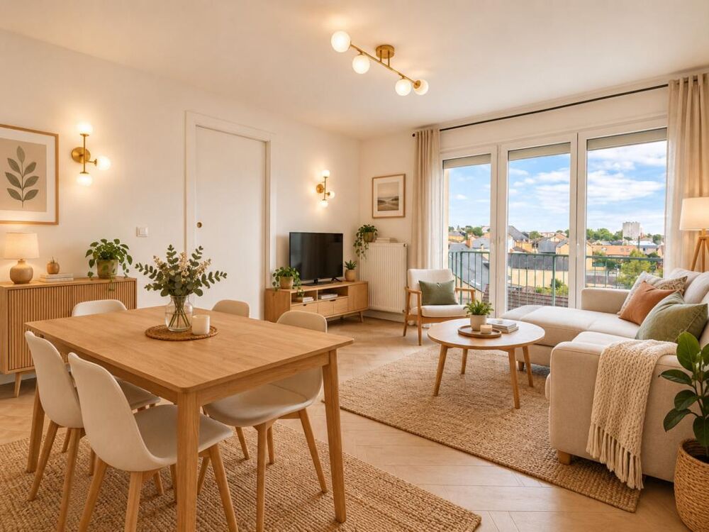 Appartement 4 pièces  68 m²  3 chambres  Balcon  Vue dégagée  Entièrement rénové