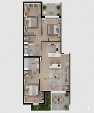  Appartement � vendre 4 pi�ces 90 m�