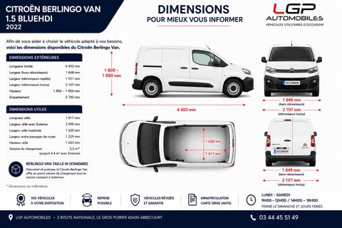 Berlingo 1.5L B HDI 100cv Pack Club 2 Places CLIM/REGUL/LIMIT idem pa 2022 occasion 60430 Abbecourt