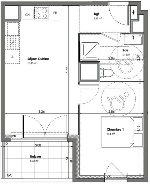  Appartement � louer 2 pi�ces 37 m�