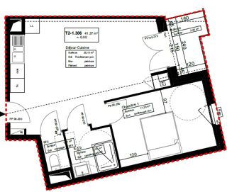  Appartement à louer 2 pièces 41 m²