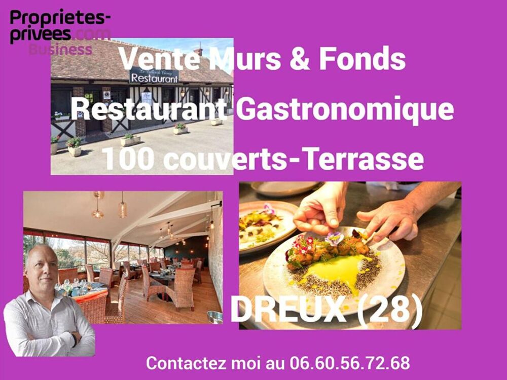   Murs & fonds restaurant gastronomique secteur Dreux (28) 300 m2 