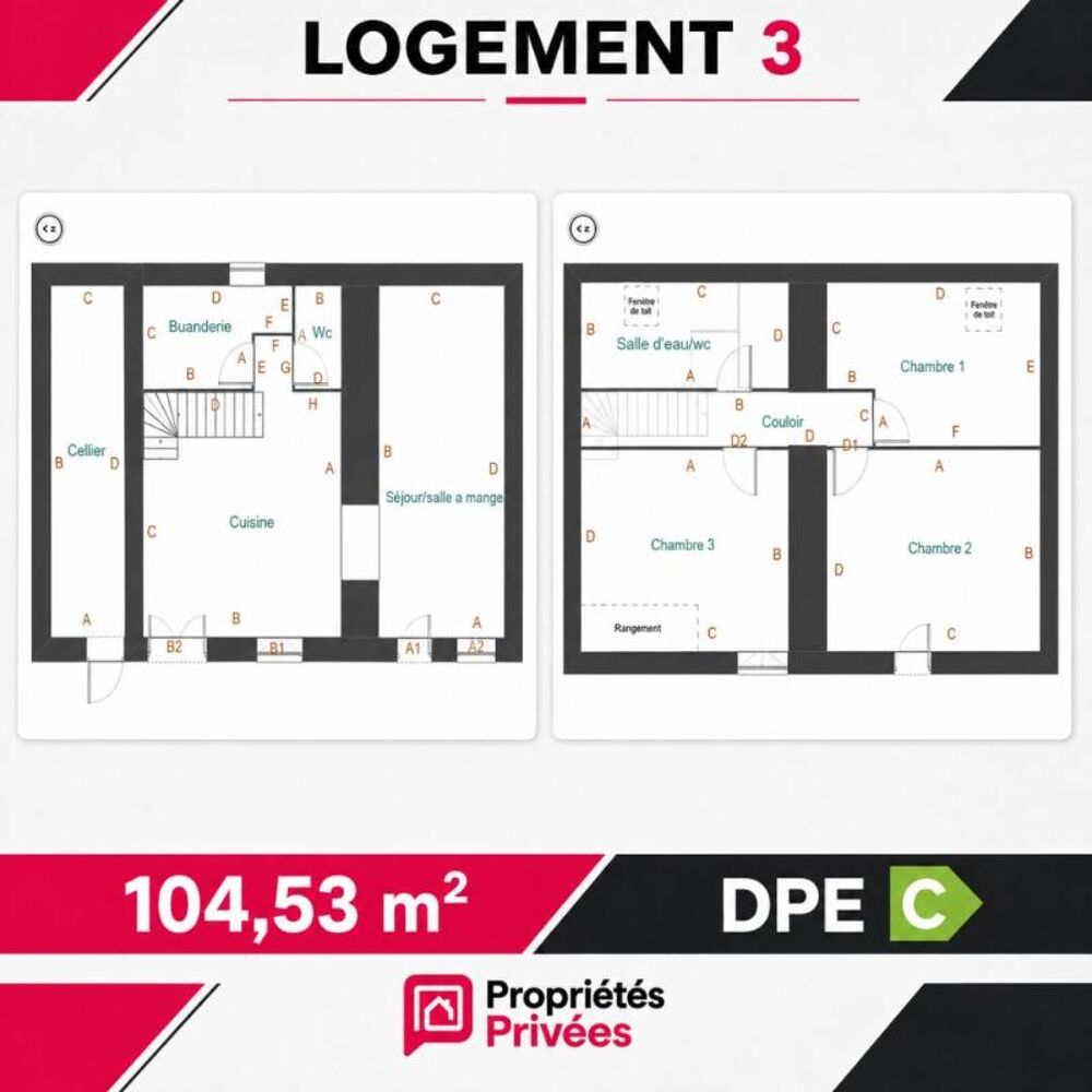 Vente Maison CANCALE 35260 -CORPS DE FERME COMPOSÉ DE 5 LOGEMENTS  400 M2 HABITABLE AU TOTAL Cancale