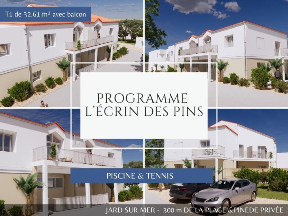 Appartement T1 Jard Sur Mer 32.61 m2 - à 300m de l'Océan Piscine & Tennis
