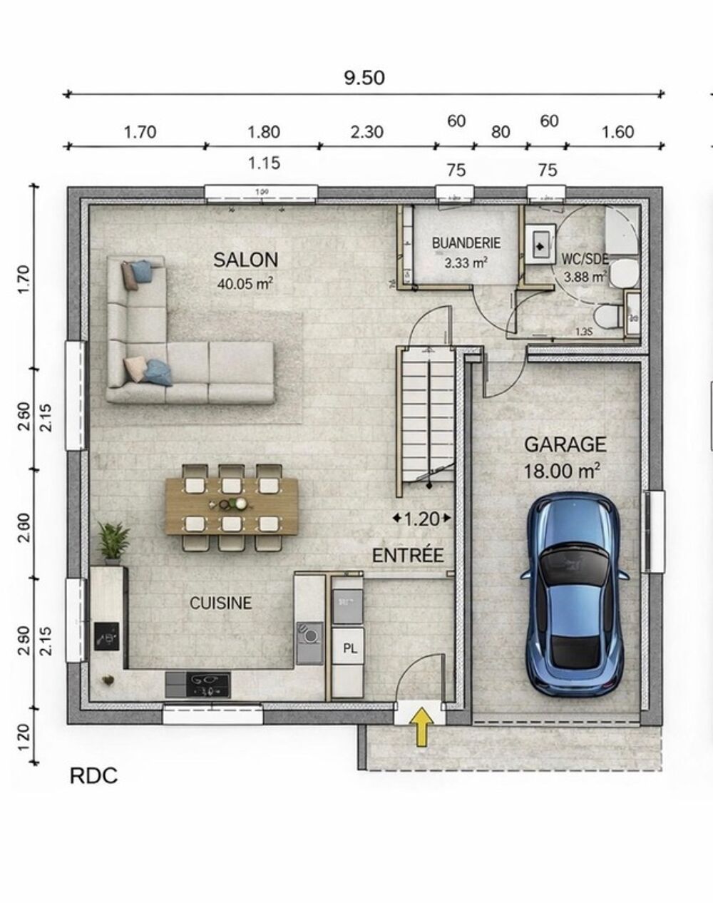Maison 145 m²  4 chambres  Garage  RE 2020  Pontcharra - cuisine offerte