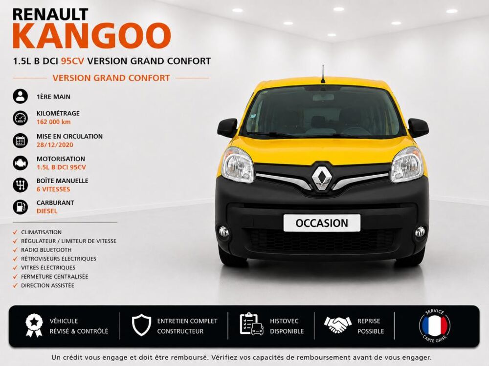 Kangoo Express 1&deg; Main / 1.5L B DCI 95cv de 2021 version GRAND CONFORT CLIM 2021 occasion 60430 Abbecourt