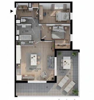  Appartement � vendre 3 pi�ces 67 m�