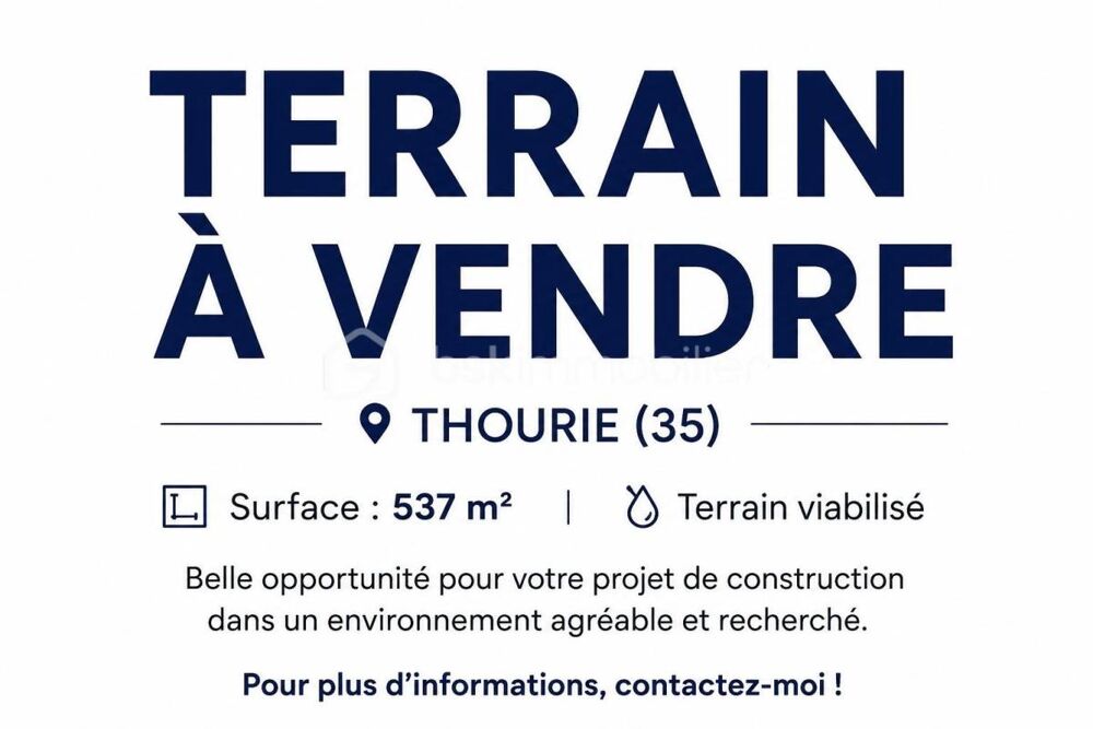 Vente Terrain Terrain viabilisé à vendre – Thourie (35) – 537 m² Thourie