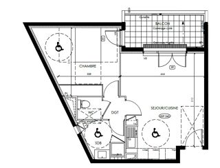  Appartement à louer 2 pièces 47 m²