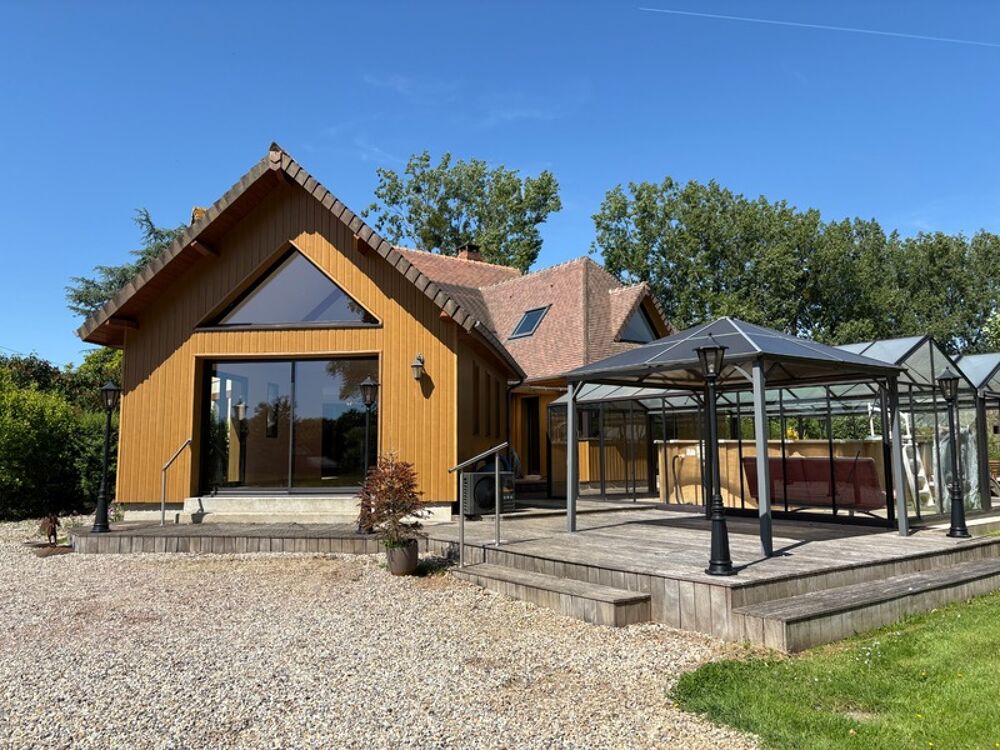 Charmante propriété au calme 244 m2 vie de plain-pied 5 chs 5388 m2 de terrain paysagé BEUZEVILLE LA GRENIER (76210)