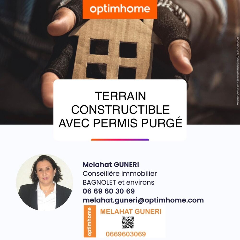 Vente Terrain Terrain avec Permis de Construire  � vendre de 156m2 � Bagnolet-Les Lilas prix 460 000� Bagnolet
