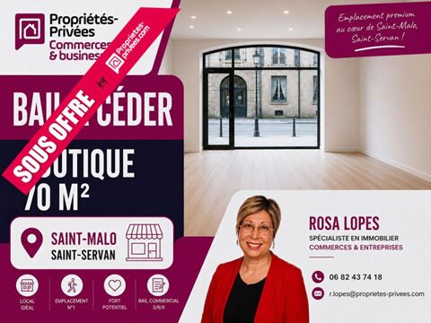 35400 SAINT MALO - CESSION DE BAIL , LOCAL COMMERCIAL 70 M2 88000 35400 Saint malo